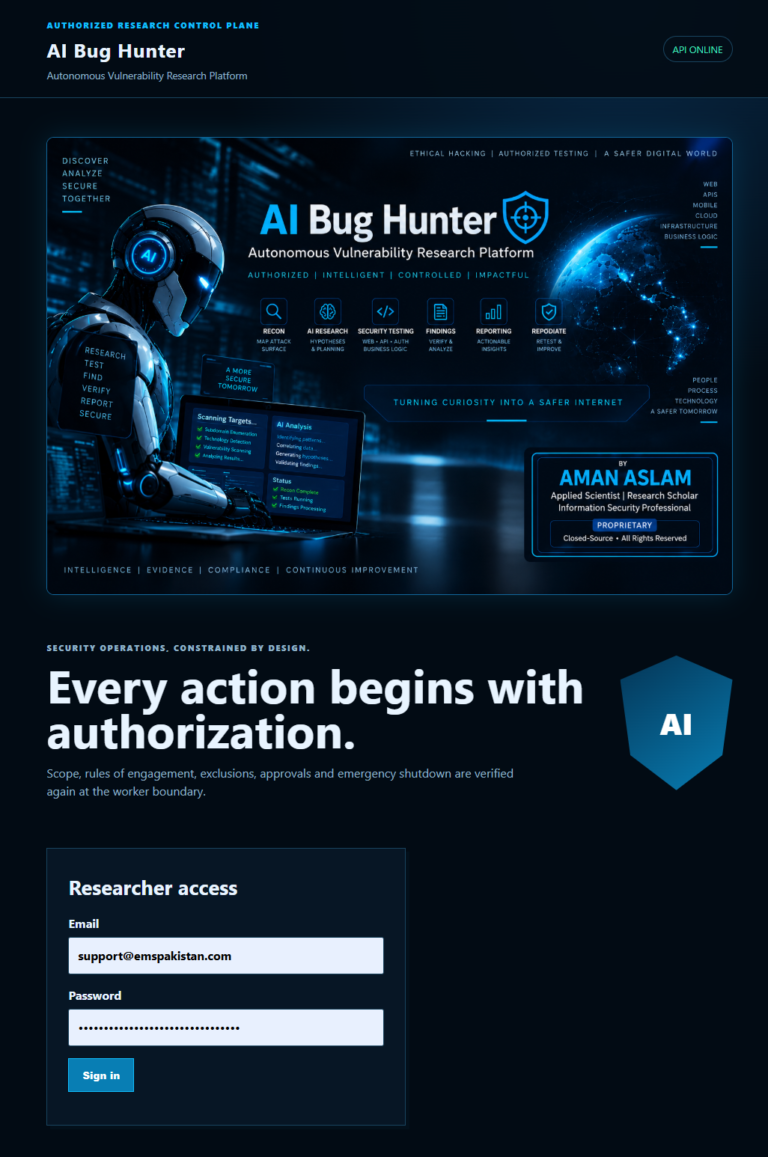 AI Bug Hunter - Autonomous Vulnerability Research Platform, login page